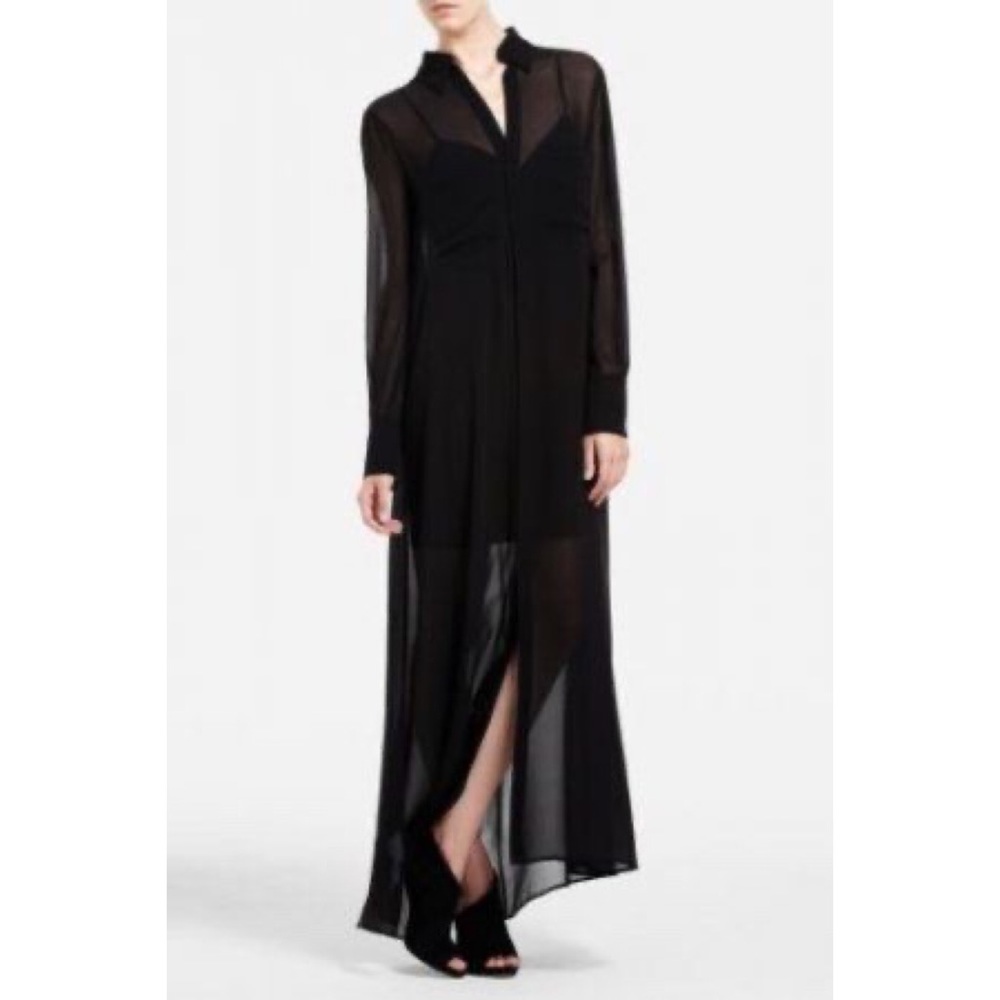 BCBGMaxAzria black sheer tunic dress